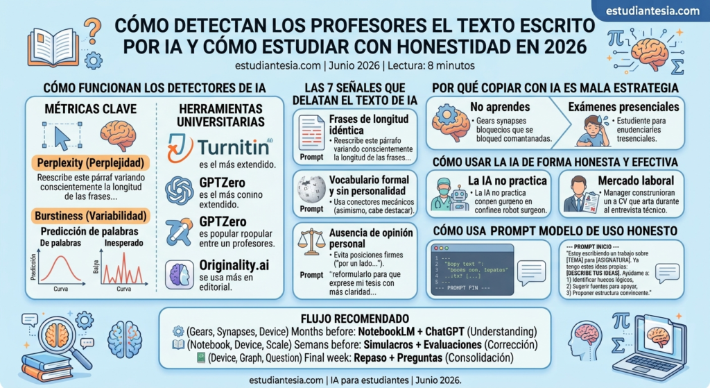 Cómo detectan los profesores el texto escrito con IA.