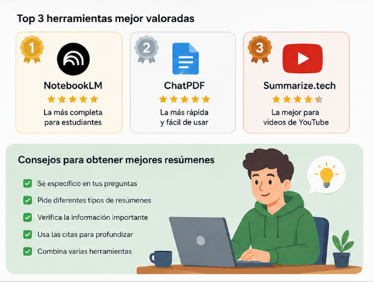 Comparativa de herramientas de IA para resumir PDFs