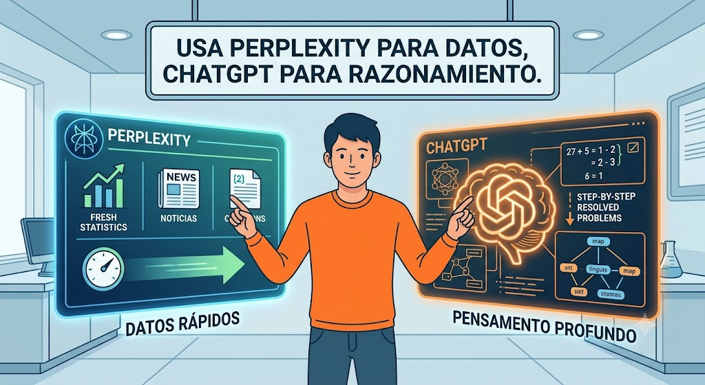 Veredicto de Perplexity AI vs ChatGPT según la tarea.