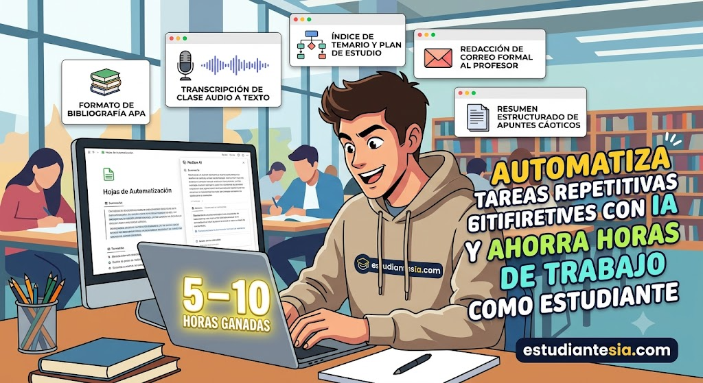 Automatizar tareas repetitivas con IA siendo estudiante.